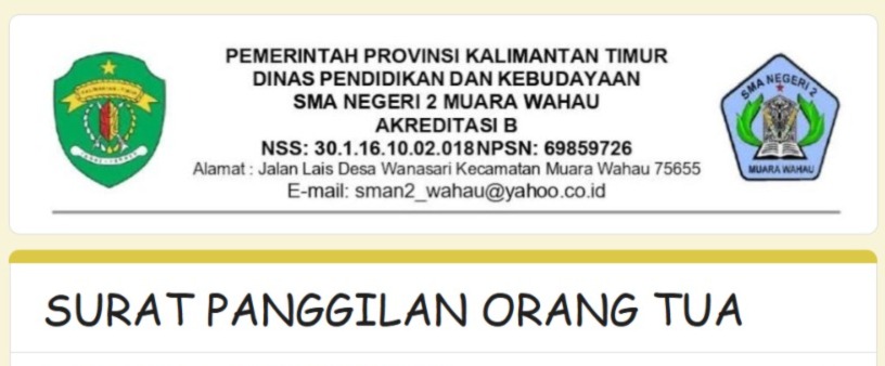 SURAT PANGGILAN ORANG TUA