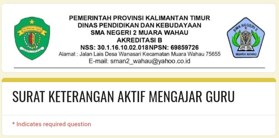 Surat Keterangan Aktif Mengajar